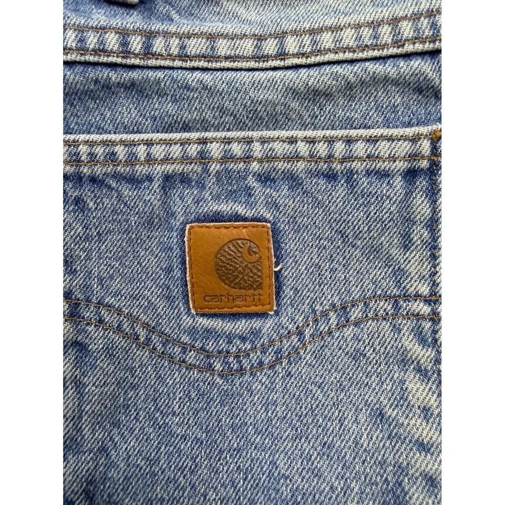 Carhartt Mens Relaxed Fit Denim Jeans Light Wash Blue 42x30 B17 DST Distressed‎